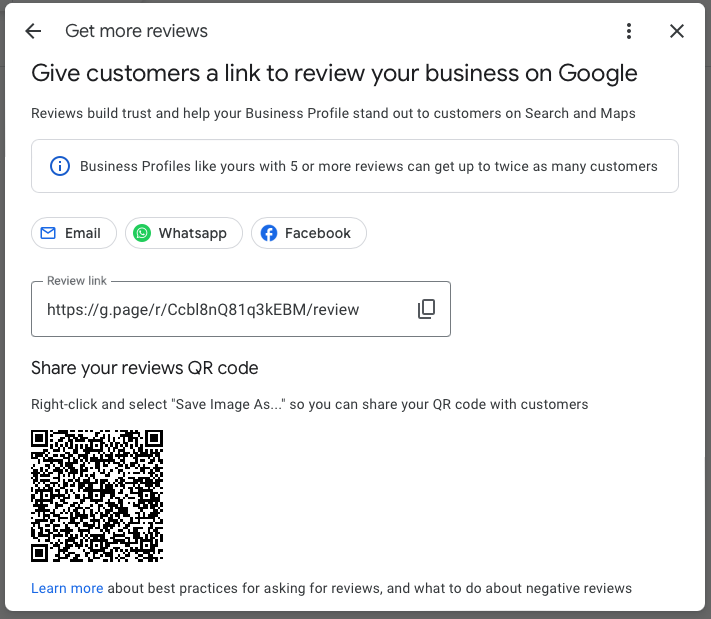 Google review link